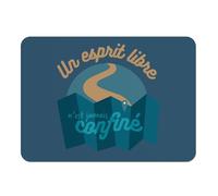 Set de Table Dessous en Caoutchouc Bleu - Un Esprit Libre n'est Jamais Confiné Aventure - Grand Format 39,5 x 28,5 cm