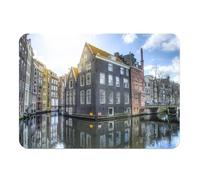 Set de Table Dessous en Caoutchouc Canaux D'Amsterdam Hollande Pays-Bas - Grand Format 39,5 x 28,5 cm