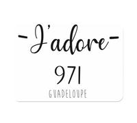 Set de Table Dessous en Caoutchouc J'adore 971 Guadeloupe Departement France Region - Grand Format 39,5 x 28,5 cm