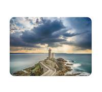 Set de Table Dessous en Caoutchouc Levé de Soleil sur Un Phare en Pierre Bord de Mer - Grand Format 39,5 x 28,5 cm