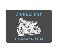 Set de Table Dessous en Caoutchouc Noir - J'Peux Pas Y'a Grand Prix Moto Course Mécanique GP - Grand Format 39,5 x 28,5 cm