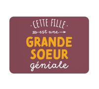 Set de Table Dessous en Caoutchouc Rouge - Cette Fille est Une Grande Soeur Géniale Famille - Grand Format 39,5 x 28,5 cm