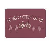 Set de Table Dessous en Caoutchouc Rouge - Le Vélo C'est la Vie France Cyclisme Tour VTT Course - Grand Format 39,5 x 28,5 cm