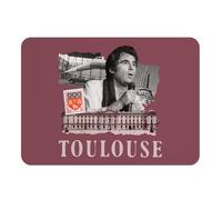 Set de Table Dessous en Caoutchouc Rouge - Toulouse Collage Ville France Symbole Capitole - Grand Format 39,5 x 28,5 cm