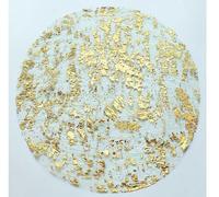 Set de Table Doré Rond, 12 Pièces Dessous Assiette de Table Maille en Feuille d'or Sets de Table Résistant à Chaleur pour Dîners en Famille, Restaurants Occidentaux, Tables de Fête Décoration