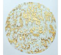Set de Table Doré Rond, Dessous Assiette de Table Maille en Feuille d'or Sets de Table Résistant à Chaleur pour Dîners en Famille, Restaurants Occidentaux, Tables de Fête Décoration (12 Pièces)