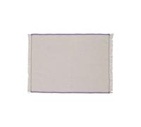 Set de table en coton beige, rectangulaire, uni, brodé, franges, certifié Oeko-Tex - Hübsch, Sera - 48x31 cm