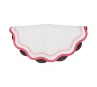 Set de table en cuir - 34 x 34 cm - Forme d'éventail - Résistant à la chaleur et aux rayures - Pour cuisine, restaurant - Lavable - Pour décoration de salle à manger - Orange (rouge)