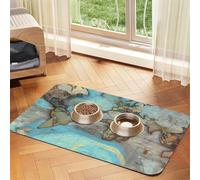 Set de table en cuir absorbant motif carte du monde de dessin animé, 40 x 60 cm, beau design pour gamelle de chat et chien, tapis de rangement portable