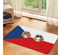 Set de table en cuir absorbant motif drapeau de la République tchèque 30 x 45 cm beau design pour chat et chien Tapis de rangement portable