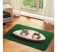 Set de table en cuir absorbant pour animal domestique Motif ballon de rugby Blanc 40 x 60 cm