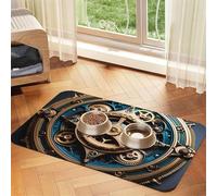 Set de table en cuir absorbant pour animal domestique Motif engrenages Steampunk 30 x 45 cm Beau design pour chat et chien Tapis de rangement portable