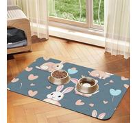 Set de table en cuir absorbant pour animal domestique Motif lapin mignon 40 x 60 cm Beau design pour gamelle de chat et chien