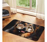 Set de table en cuir absorbant pour chien et chat Motif berger allemand 30 x 45 cm