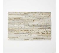 Set de table en cuir - HOMESCAPES - Lot de 4 - Beige tacheté or - 46 x 30 cm - Revers laine antidérapant