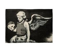 Set de Table en Lin - Banksy Ange Dechu Crane Gilet Pare-Balle Street Art - Grand Format 40 x 28,5 cm