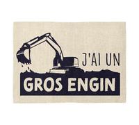 Set de Table en Lin - J'Ai Un Gros Engin Humour Bricoleur Sexe - Grand Format 40 x 28,5 cm