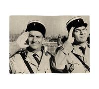 Set de Table en Lin - Louis De Funès Acteur Français Photo de Star Célébrité Vieux Cinéma Original 3 Gendarmes - Grand Format 40 x 28,5 cm