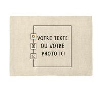 Set de Table en Lin - Personnalisable Personnalisé avec Votre et Image et Votre Texte - Grand Format 40 x 28,5 cm