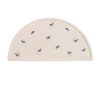 Mushie Set de table en silicone Baleine antidérapant, lavable – Blanc cassé/Bleu