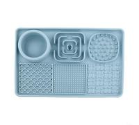 Set de table en silicone pour animaux de compagnie encourage des habitudes alimentaires saines avec ventouse antidérapante, facile à rincer et à nettoyer (bleu)