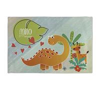 Set de Table en Tissu. Set de Table Enfant. Nappe personnalisée avec Prenom. Set de Table Lavable. Napperon. Tissu 30x45 cm. Enfant Dino Girafe