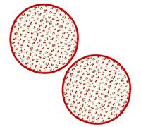 Set de table enduit 38 cm CERISES Blanc