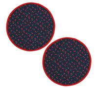 Set de table enduit 38 cm CERISES bleu Marine