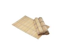Set de table ensemble 6 pièce HWC-C13 bambou lavable 45x30cm marron clair