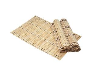 Set de Table, Ensemble 6 pièce HWC-C13, napperons, Bambou, Lavable 45x30cm - Marron Clair