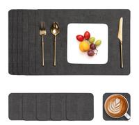 Set de Table et Dessous de Verre Myir JUN, Sets de Table Lavable Double Face Bicolore en Cuir, Set Table Antidérapants Faciles à Nettoyer, Sets de Table Lot de 6