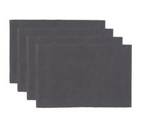 Set de Table Gris en Coton - Ensemble de 4 Sets de Table Napperon Noir - pour Cuisine et Table de Repas - 48 X 33 Cm