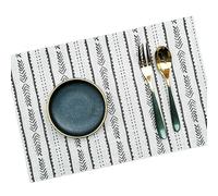 Set de Table Gris, Placemats for Dining Table Lot de 2 Modèle de Blé Vinyle Polyester sous Assiette 45x30cm
