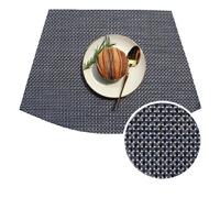 Set de Table Hiver, Placemats for Dining Table Bleu Noir Lot de 6 Tresse Sectorielle Vinyle Polyester sous Assiette 43x29cm