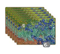 Set de Table Irises - Vincent Van Gogh Lot de 6 Dessous de Table 45x30 cm Lavable