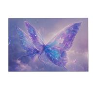 Set De Table Lavable 30X45Cm Papillon Violet Dessous De Table Plastique PVC Antidérapant Napperon Résistant À l'usure À La Chaleur Lavable pour Cuisine Table À Manger Jardin Salon