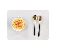 Set de Table Lavable Automne, Set de Table 40X30 Gris Beige Lot de 2 Couleur Unie Silicium sous Assiette