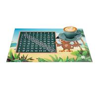 Set de table lavable en PVC pour enfants avec effet d'apprentissage - 1 pièce - Table de multiplication 35 x 50 cm - Nourriture et apprentissage parallèles