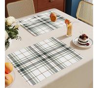 Set de Table Lavable Gris Marron Lot De 8 Set Table Rectangulaire,Napperons Résistant À Chaleur Antidérapant, pour Cuisine Tables Manger, Facile À Nettoyer Et Stocker