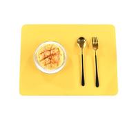 Set de Table Lavable Jaune, Set de Table Anniversaire Lot de 2 Couleur Unie Silicium sous Assiette 40x30cm