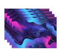 Set de Table Lavable, Lot de 4 Mode Sets de Table Rectangulaire 50x35cm, Résistant à la Chaleur, Antidérapant, Facile à Nettoyer et Stocker, pour Fête à la Ferme Decor, Cadeau Femme, (Graffiti) -2355