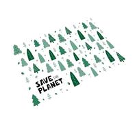 Set de Table Mariage, sous Assiette Verte Lot de 6 Arbre « Sauver La Planète » Vinyle Polyester Dessous de Table 45x30cm