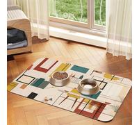 Set de table moderne en cuir absorbant du milieu du siècle pour animal domestique - 30 x 45 cm - Beau design - Tapis de rangement portable pour chat et chien