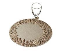 Set de Table Napperon Rond en Dentelle de Palmier Riz, imperméable, résistant à l'huile, décor Table d'ambiance Rassemblement Artistique Style Nordique(YM-6pc38X38CM(1X1FT)