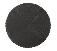 Set de Table Noel Lot de 6 ou 12 Sets Table Ronds 36 cm for Salle à Manger, en polypropylène tissé résistant la Chaleur, avec sous-Verres, for Cuisine, Motif Noël(Black,12pc)