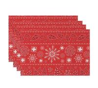 Set de Table Noel Sets de Table Noël, décoration Festive for la à Manger, Motifs Flocons Neige et d'arbres, Sets for Un dîner en Famille(Color 8)