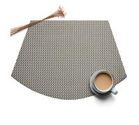 Set de Table Noir Lavable, Placemats Halloween Lot de 2 Couleur Unie en Forme D'Éventail Vinyle Polyester Dessous de Table 45x30cm