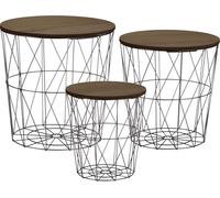 Set de table panier 3 pièces - 3 tables avec 3 couvercles - plateau : foncé