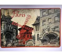 Set de Table Paris Tour Eiffel - Motif Moulin Rouge et Pigalle la Nuit