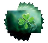 Set de Table Plantes et Fleurs Lavables, Lot de 6 Set de Table Coton LinFeuille Rectangulaire Antidérapant Résistant pour Maison, Les dîners 45×30CM